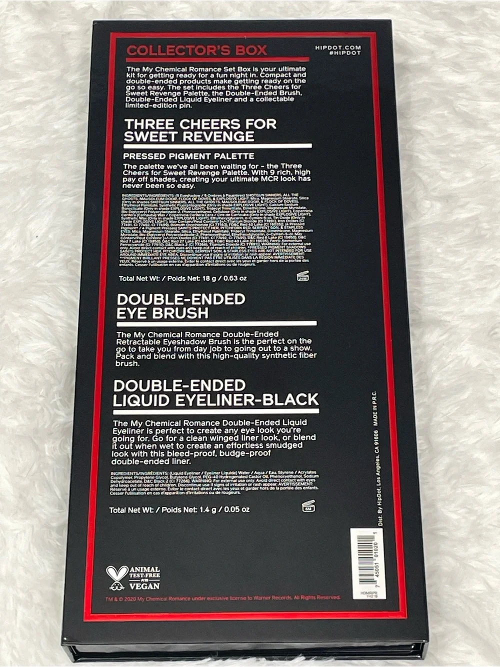 HIPDOT x MY CHEMICAL ROMANCE Collab 3-Piece Makeup Palette Eyeliner Makeup Brush